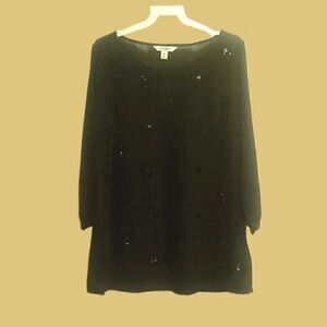 Old Navy black 3/4 sleeved transparent dress top size M